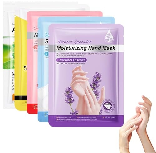 Set De 5 Types De Masques Pour Les Mains – Lavande, Rose, Lait De Chèvre à La Niacinamide, Aloe Vera Et Miel, 5 Pièces, Réparation Des Mains Rugueuses, Pour Hommes & Femmes