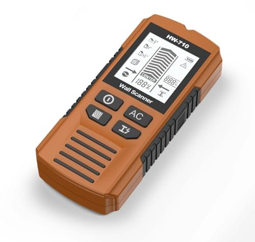 Leitungssucher Ortungsgerät Wand Scanner Detektor Multifunktional Stud Finder Holz/Eisenmetalle/Nichteisenmetalle/Kabel Metallsuchgerät Kabelfinder Wand Scanner Detektor (Gelb)
