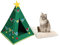 Lit de sapin de Noël pour chat avec coussin amovible pour animaux domestiques, chats et chiens
