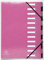 Exacompta 53928E Premium Ordnungsmappe Iderama. Aus beschichtetem Colorspan-Karton DIN A4 12 vollfarbige Fächer, dehnbarer Rücken und 2 Gummizüge mit Indexfenstern Register-Mappe rosa