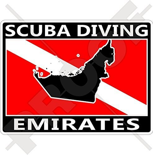 VEREINIGTE ARABISCHE EMIRATE SCUBA DIVING Flagge-VAE Kartenform 100mm Rechteckiger Auto & Motorrad Aufkleber, Vinyl Sticker