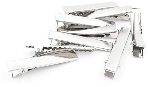 Haarclips in Platinfarben 46mm 10 Stück von Vintageparts zum Schmuck selber Machen Haarschmuck Haarspangen Spangen Clips zum selbst gestalten