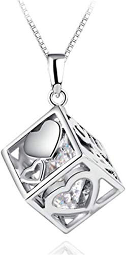 Canarea Kette Damen mädchen Halskette 925 Silber mit Anhänger Love Würfel Unendliche Symbol Charm Kurz Y-Kette Mode Collier für Tochter Freundin