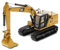 Diecast Masters 85657 - Caterpillar Bagger mit 4 Werkzeugen 323 HEX, Maßstab 1:50, ca. 9,5 x 3,4 x 4,6 cm, ab 14 Jahren