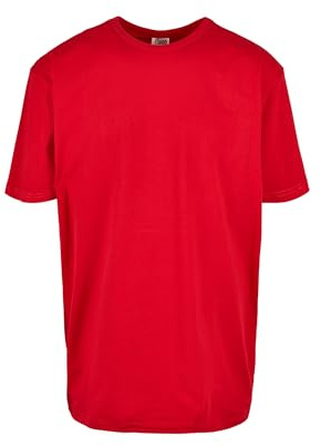 Urban Classics Herren Organic Basic Tee – Regular Fit T Shirt aus Bio Baumwolle mit Rundhals im minimalistischen Streetwear Style für Alltag Freizeit und Casual Outfits,Cityred,3XL
