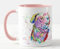 Vixar Labrador Dog Gundog pet Watercolour Rainbow Art Coloured Mug Cup Gift Birthday Work Office Christmas Tea Coffee (Pink)
