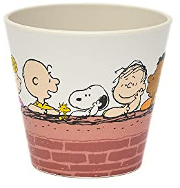 Quy cup Espresso – 100% Design Italiano Realizzata in R-pet (Recycled Pet) per uso alimentare Tazzina da 90 ml (coperchio non incluso) /0% di bisfenolo-A e melamina (SNOOPY, MURETTO)