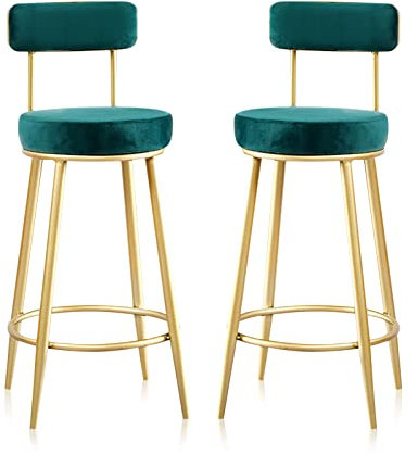 Set von 2 Barhocker Velvet Counter Height Barhocker für Bar, Küche, Esszimmer, Wohnzimmer und Bistro Pub