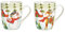 Generisch 2er Set Weihnachtstassen Kaffee-Becher aus Porzellan mit Henkel - Schneemann & Hirsch Motiv - 280 ml B/H/T 11x10x8 cm