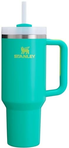 STANLEY Quencher H2.0 FlowState Vacuum-Insulated Stainless Steel Tumbler with Lid and Straw for Water, Iced Tea or Coffee, Smoothies and More, Tropical Teal, 1.2 L