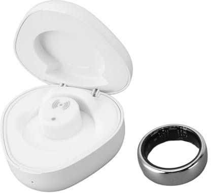 PUSOKEI Bague Intelligente pour Hommes et Femmes, Bague de Fitness BT étanche avec Application, Tracker de santé Compact avec étui de Chargement, pour Android (Taille 17)