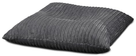 Extra Large Corduroy Floor Cushion Bean Bag - Strong & Versatile Lightweight Comfortable Beanbag Seat - Adult and Teen Lounger Bedroom Living Room Seating (Grey)