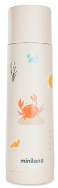 Miniland - Termo Bebé para Líquidos de Acero Inoxidable, Mantiene Temperatura más de 24h Frío y Calor, Cierre Hermético y Sistema Antigoteo 500 ml (Crabsy)