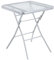 HERSIG - Mesa de Jardin Cuadrada Plegable de Acero y Vidrio Templado - Mesa Exterior Blanco 60x60x70 CM - Mesas de Terraza y Jardín Cuadradas - Mesas para Verano Exterior con Cristal Texturizado