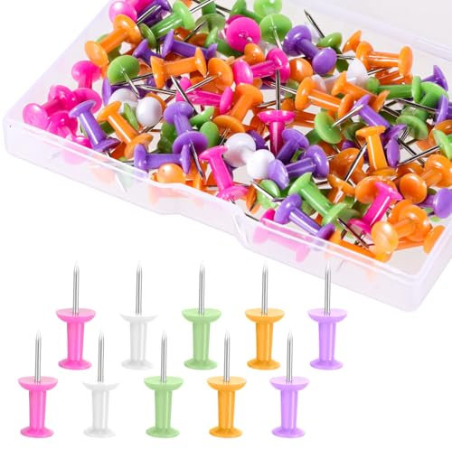 200 Stück Reißzwecken Bunt Reißnägel Reißzwecke Pinnadeln Heftzwecken Pinnwandnadeln Push Pins für DIY Bulletin Board Kork Boards Wandkarten