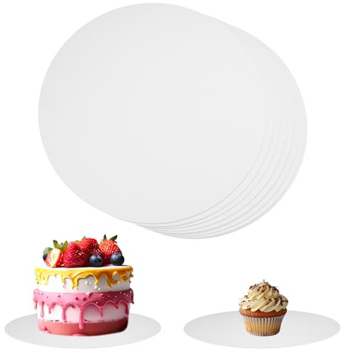 10 Stück Tortenplatte Pappe, Tortenunterlage Rund 25cm, Cake Boards Weiß, Wiederverwendbar Kuchenplatte Rund Cakeboard Tortenboden für Transport Kuchen Torten Dessert (Weiß)