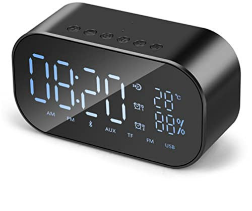 PLKLDCECZVG Altavoz inalámbrico Bluetooth inalámbrico Mini Reloj Despertador móvil pequeño Audio computadora subwoofer shoeeo Sonido Altavoz óhmico(Noir)