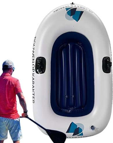 Kleines Schlauchboot – 145 x 91 cm, tragbares, leichtes Schlauchboot | Kompakter Kajak-Aufsitzschwimmer für Erwachsene, Flussausflüge, Seeangeln, Wassersport, Poolreisen, Outdoor-Abenteuer