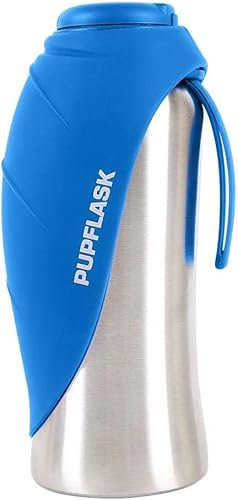 Tuff Pupper pupflask bewegliche wasserflasche | 27 oder 40 oz Edelstahl | Bequeme hundereise-wasserflasche hält pup hydrated | tragbare hundewasserschüssel und Reisen wasserflasche für Hunde