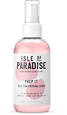 Isle of Paradise Self Tan PREP IT Priming Spray (200 ml) Self Tanning Skin Care Primer Natural Ingredients & Vegan