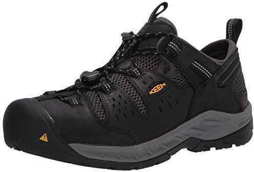 KEEN Utility Men's Atlanta Cool 2 Low Steel Toe Work Shoe, Black/Dark Shadow, 11 Wide US