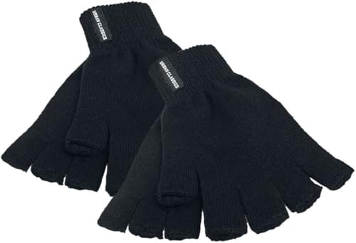 Urban Classics Unisex Half Finger Gloves 2er-Pack Handschuhe, Schwarz (Black 00007), Large (Herstellergröße: L/XL)