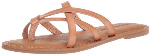 Amazon Essentials Sandalia Plana Tipo Pala con Tiras Mujer, Bronceado Claro, 38 EU