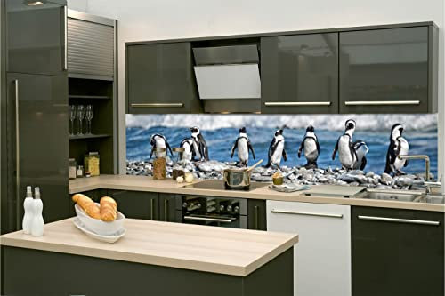 Dimex Küchenrückwand Folie Selbstklebend Pinguine 260 x 60 cm | Klebefolie - Dekofolie - Spritzschutz für Küche