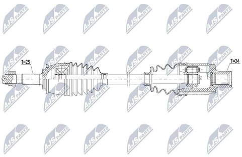 NTY Antriebswelle vorne rechts passend für Trax Corsa Mokka | Npw