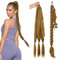 EMMOR Lange geflochtene Pferdeschwanzverlängerung mit glattem Haar,Wicklung um den Pferdeschwanz mit Haarverlängerungen,weich und gesund,für Frauen und Mädchen im täglichen Gebrauch.(Gold blond)