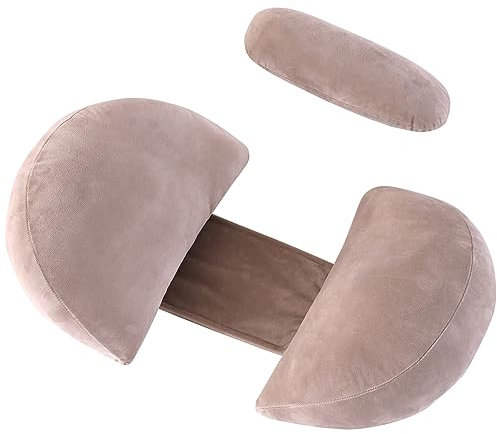GKXLH Oreiller de grossesse pour dormir – Oreiller de grossesse pour le dos, les hanches et les jambes, oreiller de maternité en velours doux pour femme enceinte, amovible et réglable avec housse de