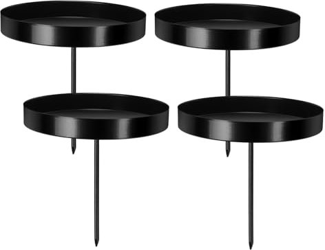 DENUOTOP Kerzenhalter Adventskranz, 8cm Kerzenständer Schwarz 4 Stück, Kerzenhalter aus Metall für Adventskranz, Adventsteller Kranz zum Stecken für Kerzen Weihnachten Deko Tischdeko