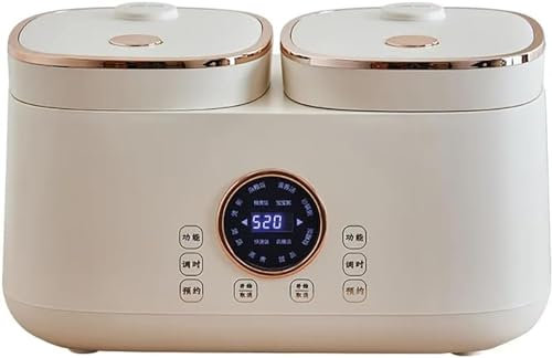 Professional Electric Rice Cooker,400W 2L+2L Home Double Inner Tank Multi Function Rice Cooker, 24H Appointment, Non Stick Integrated Rice Cooker