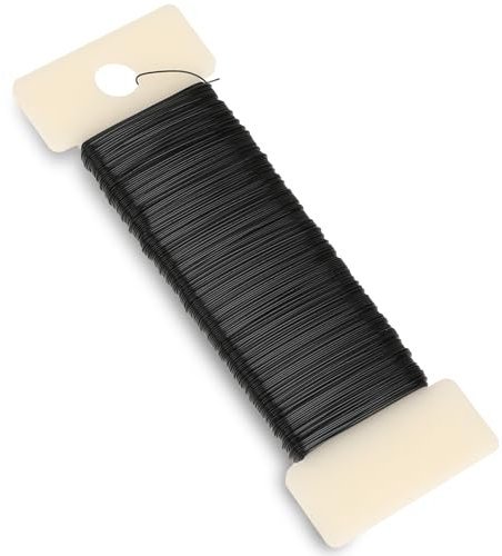 Filo per Gioielli, Ø 0,35 mm x 50 m, per Bricolage, Colore Nero, Uncinetto, Sottile per Decorare, Morbido Fai Da Te, Creazione di Bouquet