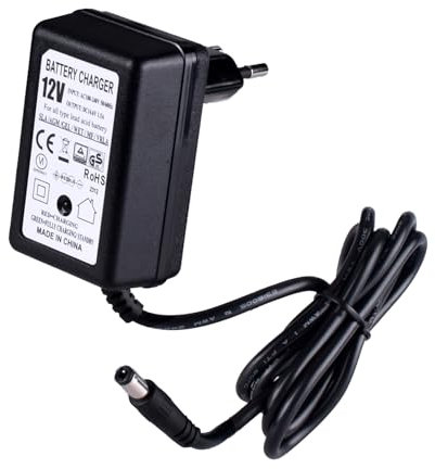 Etrogo Chargeur de Batterie au Plomb 12V 1500mA Multiprotection avec Circuit PFC Adapté pour véhicules Enfants, Jouets, Motos, etc avec Sortie CC 55 x 21