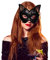Maske Damen Katzenmaske Karneval Cosplay Spitze Gesichtsschutz Augenbinde Tier halbes Gesicht Sexy Spitze Katze Maskerade Augenschutz Frauen Abschlussball Halber Gesichtsschutz (Orange, One Size)
