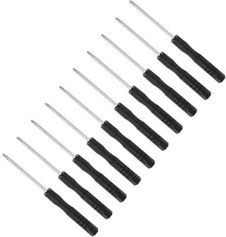 CoCud Tiny Phillips Screwdriver, 1.5mm Size 80mm Length, S2 Steel Cross Head Screw Driver with Non-Slip Handle - (Applications: for Eyeglasses Watches Electronics Computer), 10pieces
