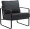 CLP Lounger Manea I Relaxsessel Kunstleder Oder Stoff Bezug I Mit Stabilem Metallgestell I Gepolsteter Clubsessel, Farbe:schwarz, Material:Kunstleder