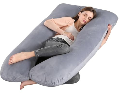 piorlado Pregnancy Pillow, Full Body Pillow, Maternity Pillow for Side Sleeper, Pregnancy Body Pillow for Pregnant Women Suppor, Ideal for Back, Belly & Hip Relief with Washable Cover (U-shape)