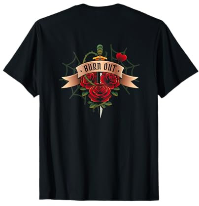#lele Biker Rose Tattoo tshirt Motiv Rock Rose Biker Motiv T-Shirt