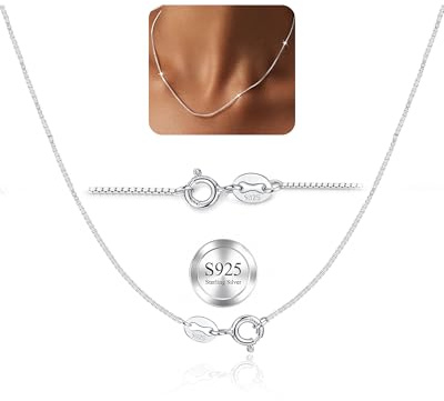 ZHESHY Sterling Silberkette Damen 925 Ohne Anhänger Echt Silber Halskette | Wasserfest Halskette,Kette Silber 925 Choker Kette für Damen,Silberne Schmuck,Geschenke für Frauen Mama,40cm/45cm/50cm/55cm