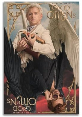 SAHEAWEBWBAE Good Omens Poster, ästhetische Wandkunst, Leinwand, Vintage-Poster, dekoratives Gemälde, Wohnzimmer, Schlafzimmer, Dekoration, 30 x 45 cm, ungerahmter Stil