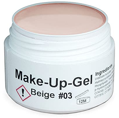 GS-Nails UV Make-Up Camouflage für Nail-Art & Nagel-Design - 30 ml Härtendes Cover-Gel - Selbstglättendes Nagel-Gel - Beige #03