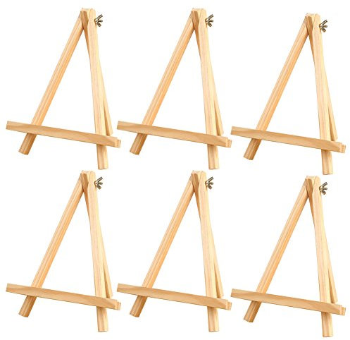Hoobar Lot de 6 mini trépieds en bois avec vis réglables (24,1 cm)