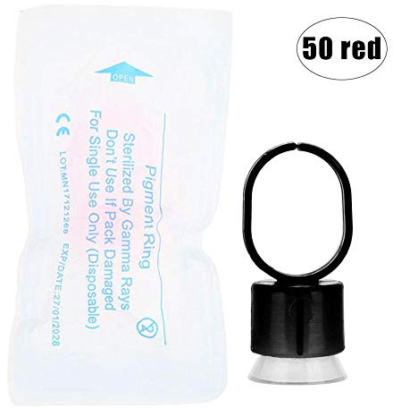 Yuyte Einweg Tattoo Tintenringbecher Mit Schwammpigmenthalter Permanent Make Up (Black 01)