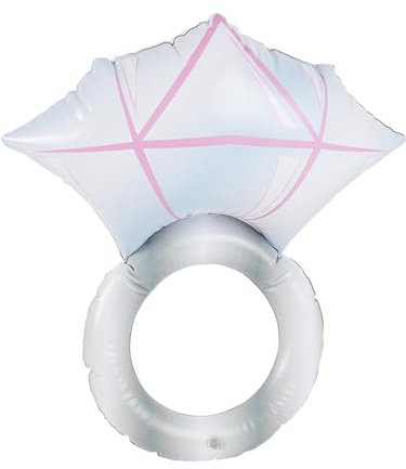 Smiffys Aufblasbarer Diamantring, Silber, 50 cm/20 Zoll