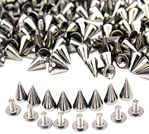 Xinlie Ziernieten Killernieten Punk Ziernieten Spitz DIY Handwerk Punk Nieten Punk Nieten Punk Metall Ideal zum Dekorieren von Taschen, Schuhen, Mäntel, Handschuhe, Armbänder, etc. 7×10mm(100 Stück)
