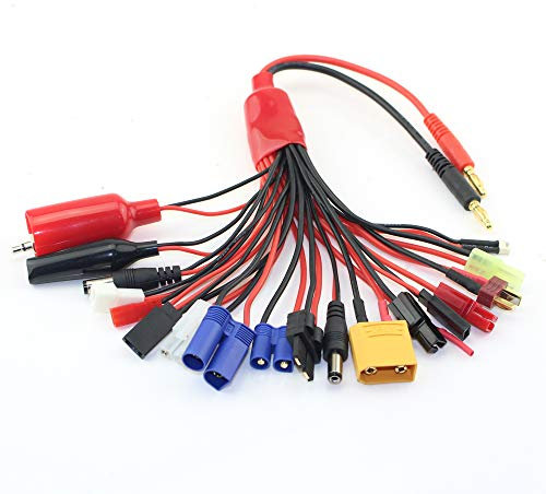 RC Convert Cable 19 in 1 Charger Splitter Lipo Battery Adapter Octopus for JST/FUTABAS/T-Plug/XT90/EC3/EC5/TAMIYAS - Quadcopter Car