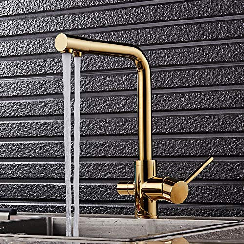 YHSGY Rubinetti da cucina Miscelatore Monocomando Per Acqua A 3 Vie Miscelatore Per Lavabo A Tre Vie Miscelatore Per Cucina A 3 Vie 360 ​​Miscelatore Per Cucina Girevole