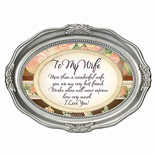 Cottage Garden to My Wife More Than Wonderful Bilderrahmen, oval, 12,7 x 17,8 cm 5 x 7 Photo Frame Brushed Silver Wavy